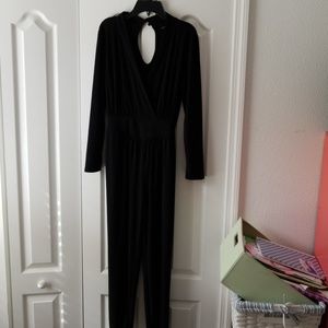 Black long sleeved jumpsuit.
